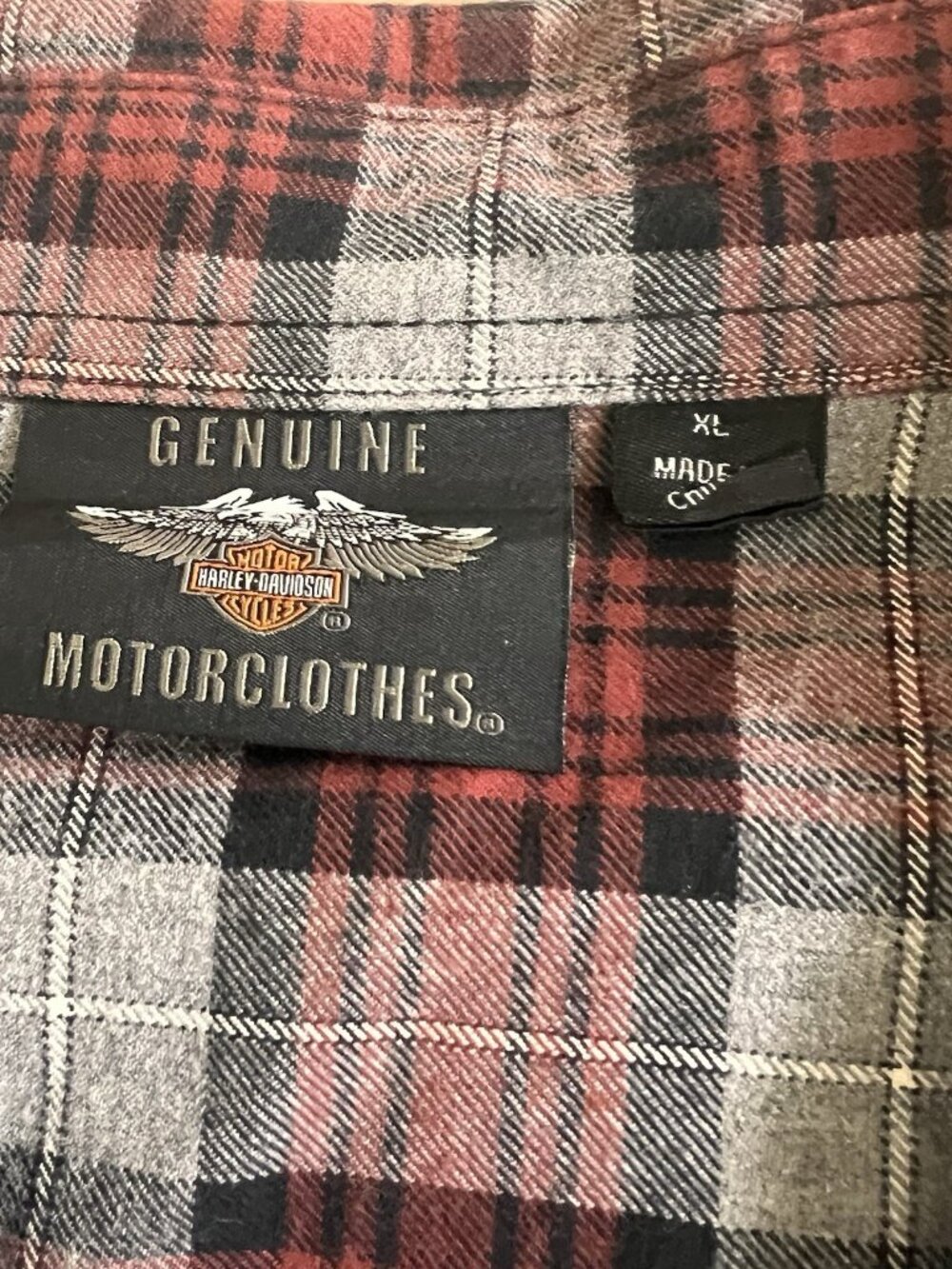 Two Harley Davidson XL Plaid Long Sleeve Button Up Shirts Genuine Motorclothes - Picture 15 of 16